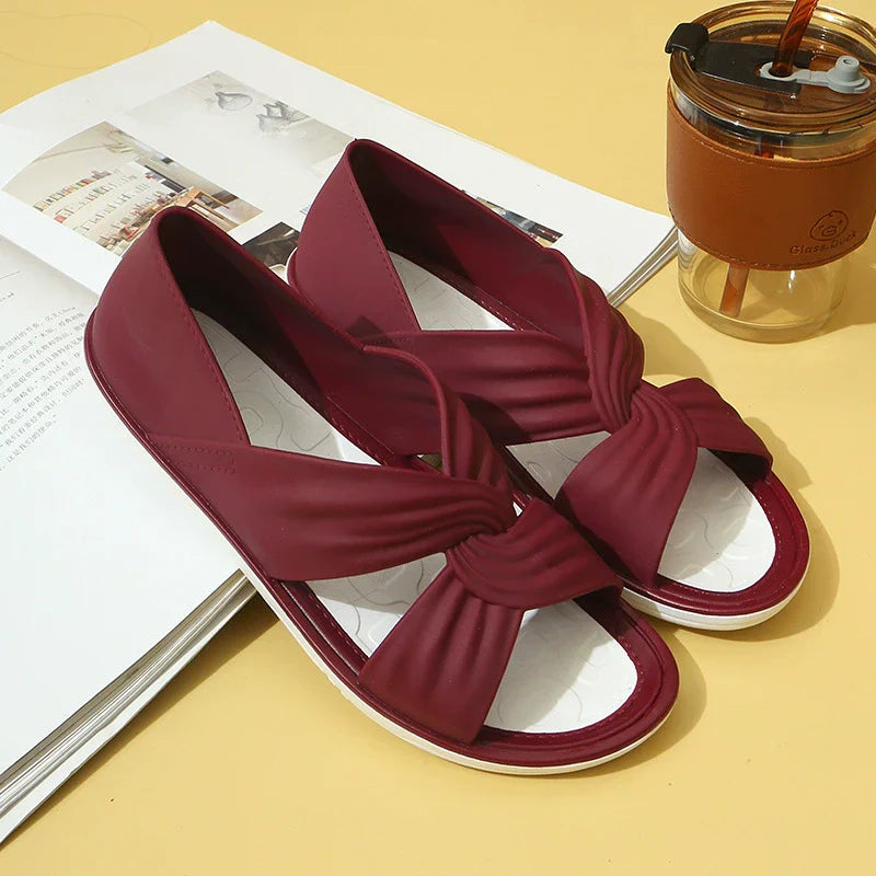 Sandalias cómodas con diseño de nudo para mujer