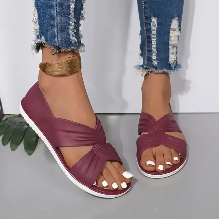 Sandalias cómodas con diseño de nudo para mujer