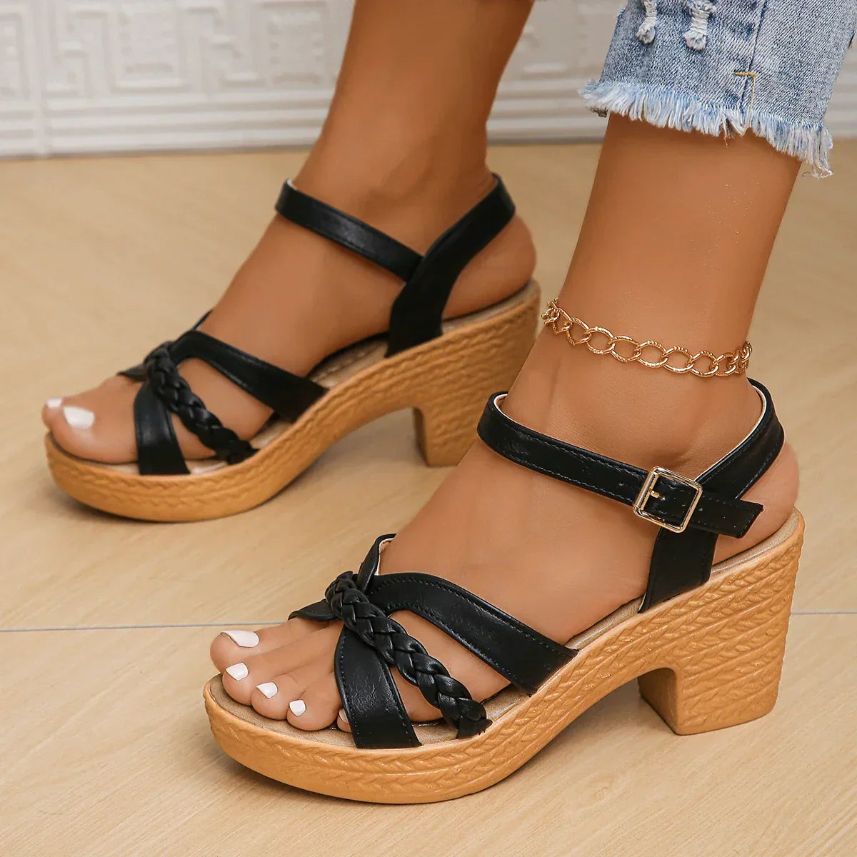 Sandalias clásicas de tacón medio Gianna™